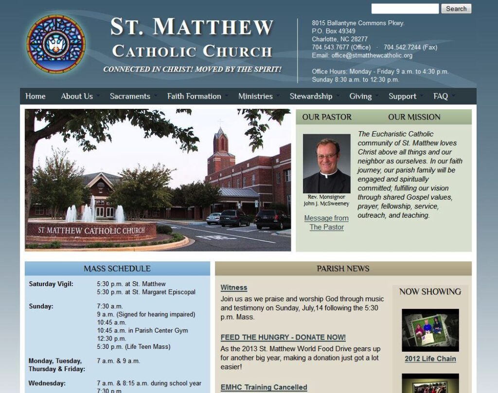 Testimonial for Chef’s Catering from St. Matthews Catholic Church